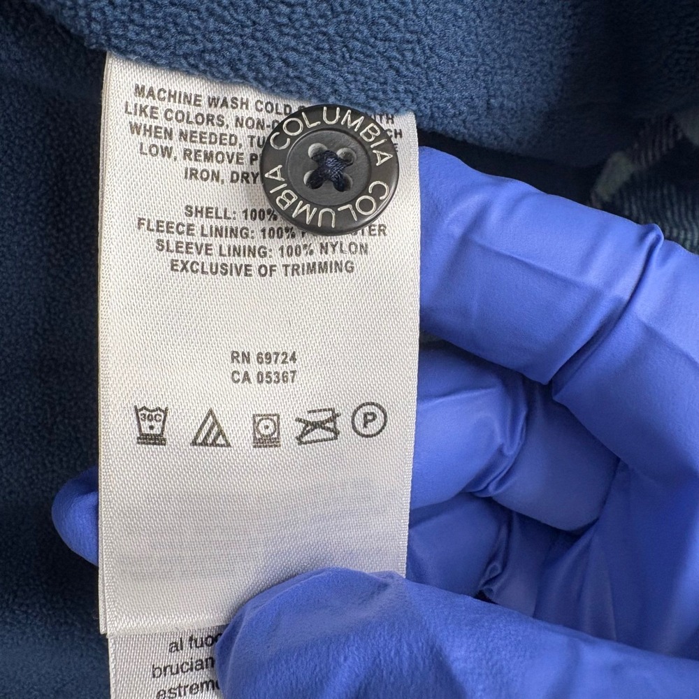 Columbia PFG Flannel Shirt Shacket Jacket Men XL Fleece Lined Plaid Blue Outdoor - Picture 9 of 16